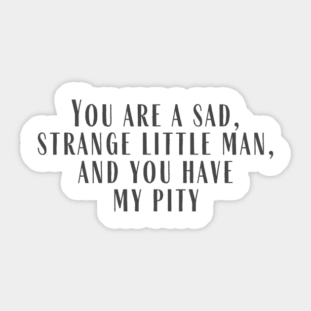 Sad, Strange Little Man Sticker by ryanmcintire1232